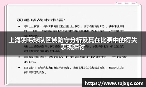 上海羽毛球队区域防守分析及其在比赛中的得失表现探讨