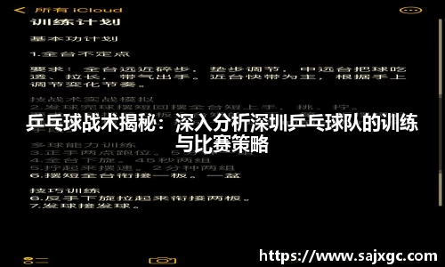 乒乓球战术揭秘：深入分析深圳乒乓球队的训练与比赛策略