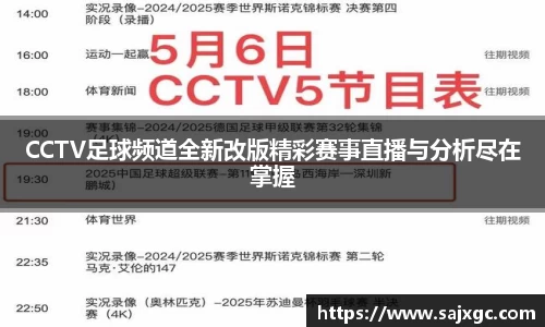 CCTV足球频道全新改版精彩赛事直播与分析尽在掌握